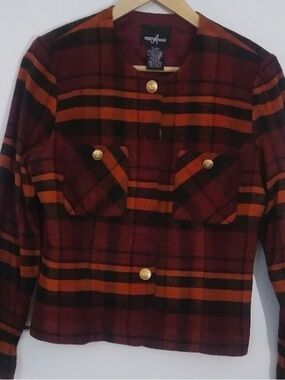 POSITIVE ATTITUDE WOMENS 8 PLAID BLAZER